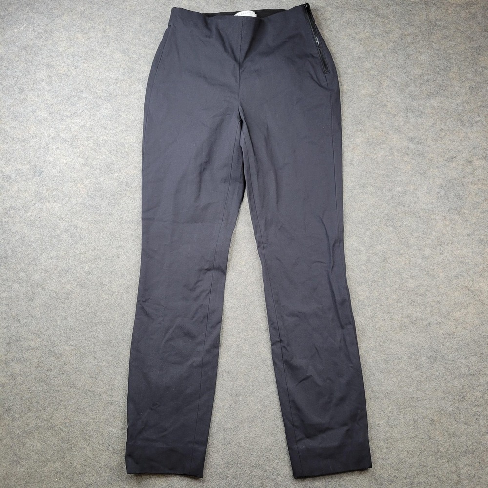 Everlane Pants Womens 0 Navy Blue Side Zip Slim Twill Stretch Dress Work Office